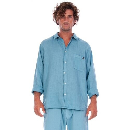 RAVENS VIEW IBIZA mannen vegan Overhemd Lennon Cameo Blauw Tweedehands