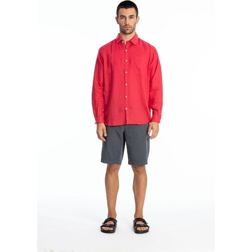 RAVENS VIEW IBIZA mannen vegan Overhemd Lennon Electric Rood Tweedehands