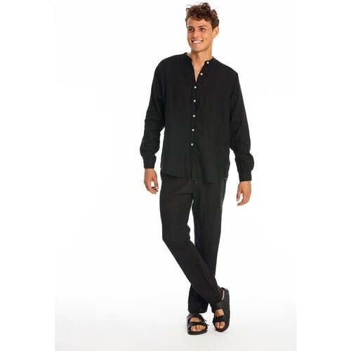 RAVENS VIEW IBIZA mannen vegan Overhemd Serge Zwart Tweedehands