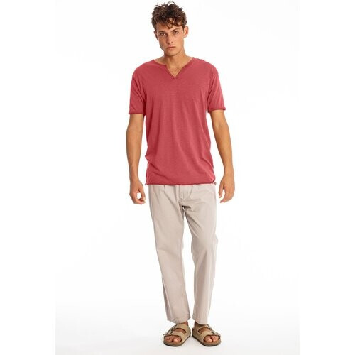 RAVENS VIEW IBIZA mannen vegan T-Shirt Eros Aarde Rood Tweedehands