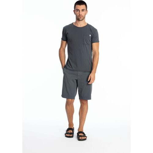 RAVENS VIEW IBIZA mannen vegan T-Shirt Ronde Wild Neck Pocket Lava Blauw Tweedehands