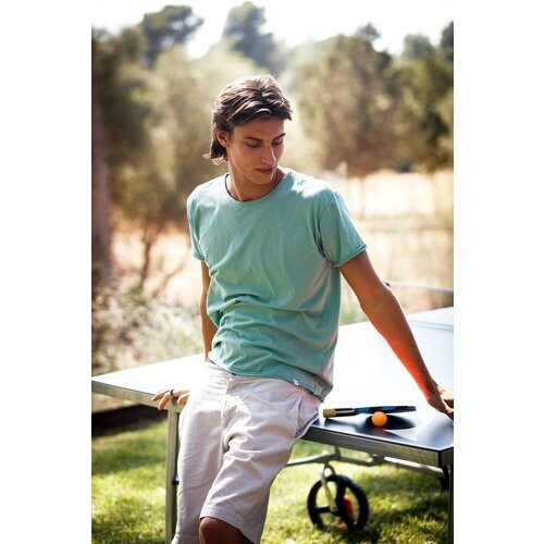 RAVENS VIEW IBIZA mannen vegan T-Shirt Ronde Wilde Nek Camee Groen Tweedehands