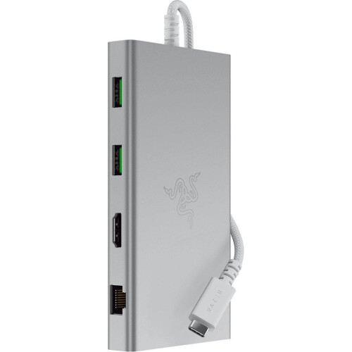 Razer USB-C Dock - 11-poorts - 4K 60 Hz - Mercury Edition (Wit)