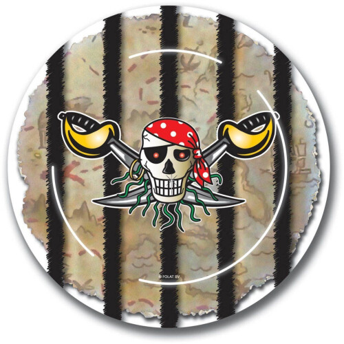 Red Pirate - Piraten borden - Schatkaart en doodskop - Rood (10 stuks)