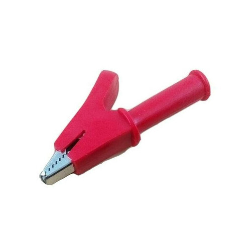 Refurbished 1* Plastic Handle Metal Alligator Clip, Red, Support 4MM Banana Connector