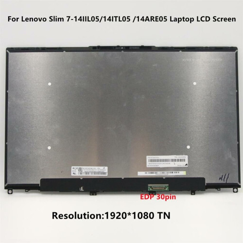 Refurbished 14" LCD Screen With Frame Replacement For Lenovo Slim 7-14ARE05 14ITL05 5D10S39645 Tweedehands