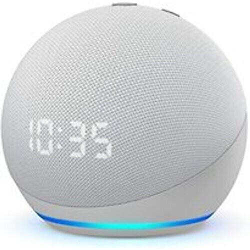 Refurbished Amazon Echo Dot [4. Generatie, met klok] wit Tweedehands