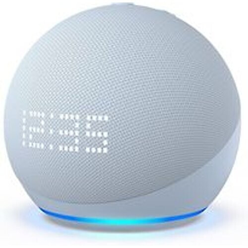 Refurbished Amazon Echo Dot [5. Generazione met klok] grijs blauw