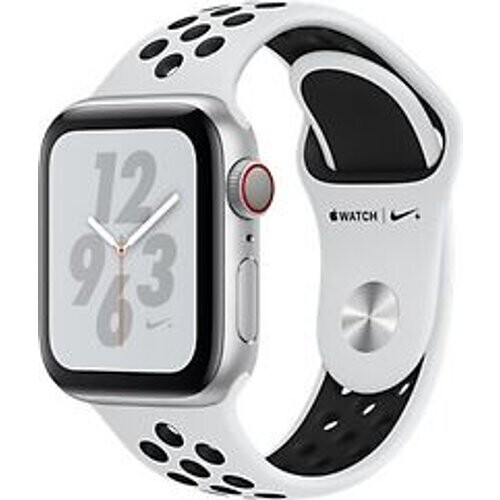 Refurbished Apple Watch Nike+ Series 4 40 mm aluminium zilver met Nike sportarmband [wifi + cellular] platinumzwart Tweedehands
