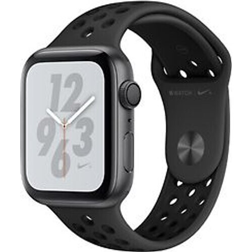 Refurbished Apple Watch Nike+ Series 4 44 mm aluminium space gijs met Nike sportarmbandje [wifi] grijszwart Tweedehands