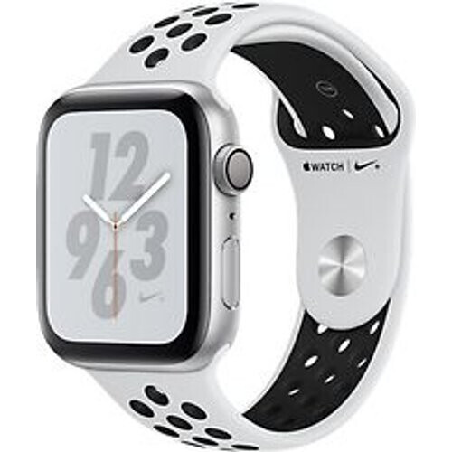 Refurbished Apple Watch Nike+ Series 4 44 mm aluminium zilver met Nike sportarmbandje [wifi] platinumzwart Tweedehands