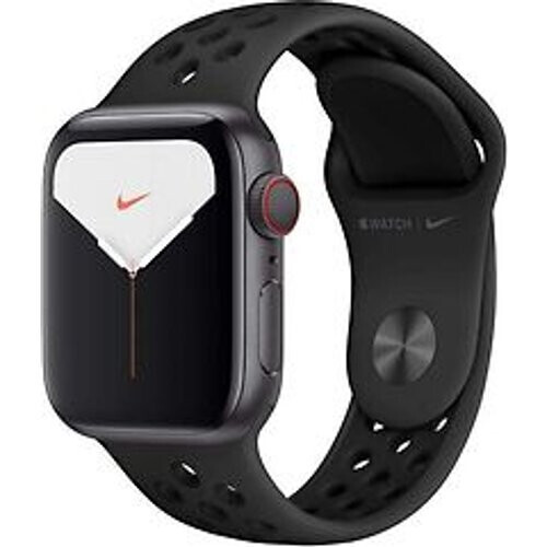 Refurbished Apple Watch Nike Series 5 40 mm aluminium kast space grey op sportbandje van Nike antraciet/zwart [wifi + cellular] Tweedehands
