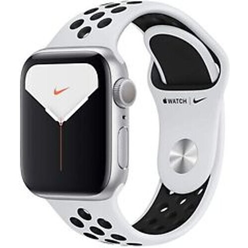 Refurbished Apple Watch Nike Series 5 40 mm aluminium kast zilver op sportbandje van Nike pure platinum/zwart [wifi] Tweedehands