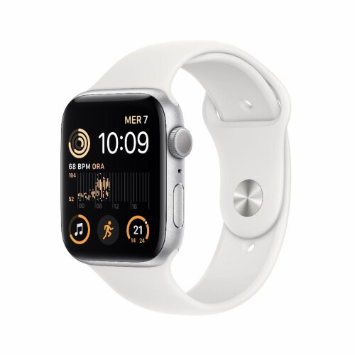 Refurbished Apple Watch SE 2022 GPS 44mm Zilver Licht gebruikt Tweedehands