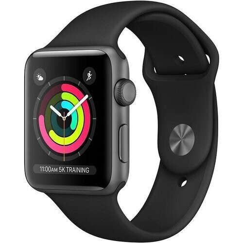 Refurbished Apple Watch (Series 4) 2018 GPS 40 mm - Aluminium Spacegrijs - Geweven sportbandje Zwart Tweedehands