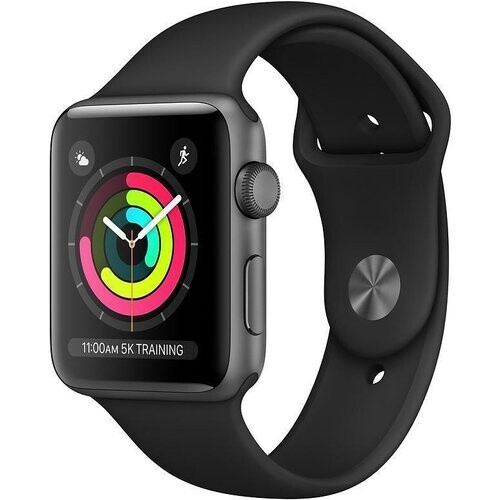 Refurbished Apple Watch Series 4 (2018) GPS 40 mm - Aluminium Spacegrijs - Sportbandje Zwart Tweedehands