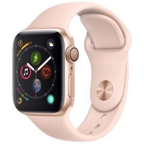 Refurbished Apple Watch (Series 4) 2018 GPS + Cellular 40 mm - Aluminium Roze - Sportbandje Roze Tweedehands
