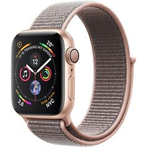 Refurbished Apple Watch Series 4 40 mm aluminium goud met geweven sportbandje [wifi] roségoud Tweedehands