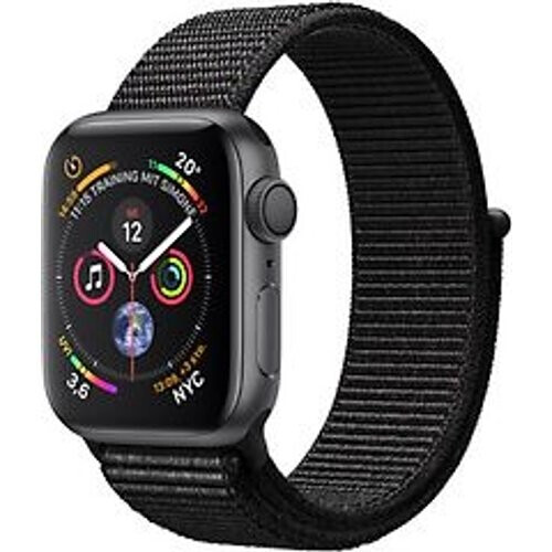 Refurbished Apple Watch Series 4 40 mm aluminium spacegrijs met geweven bandje [wifi] zwart Tweedehands