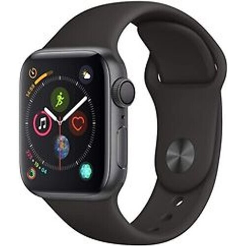 Refurbished Apple Watch Series 4 40 mm aluminium spacegrijs met sportarmband [wifi] zwart Tweedehands