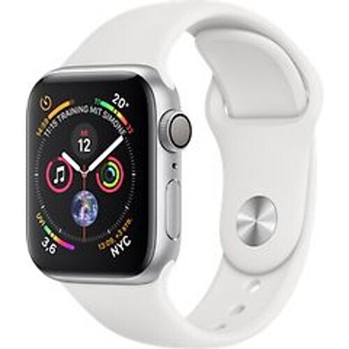 Refurbished Apple Watch Series 4 40 mm aluminium zilver met sportarmband [wifi] wit Tweedehands