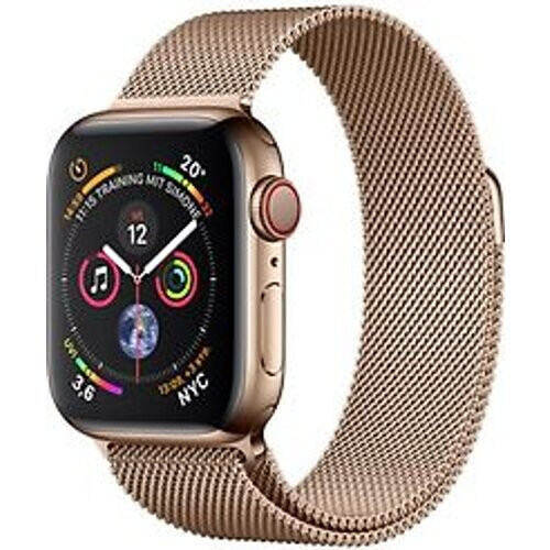 Refurbished Apple Watch Series 4 40 mm edelstaal goud met armband [wifi + cellular] goud Tweedehands