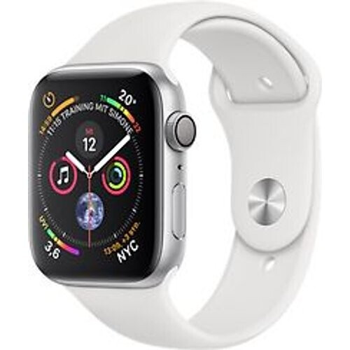 Refurbished Apple Watch Series 4 44 mm aluminium zilver met sportarmband [wifi] wit Tweedehands