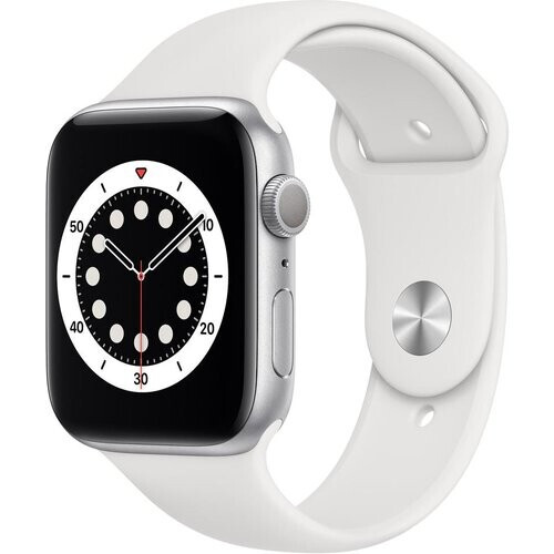 Refurbished Apple Watch Series 6 (2020) GPS 40 mm - Aluminium Zilver - Sportbandje Wit Tweedehands