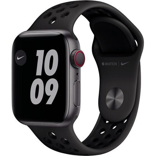 Refurbished Apple Watch Series 6 (2020) GPS + Cellular 44 mm - Aluminium Spacegrijs - Sportbandje van Nike Zwart Tweedehands