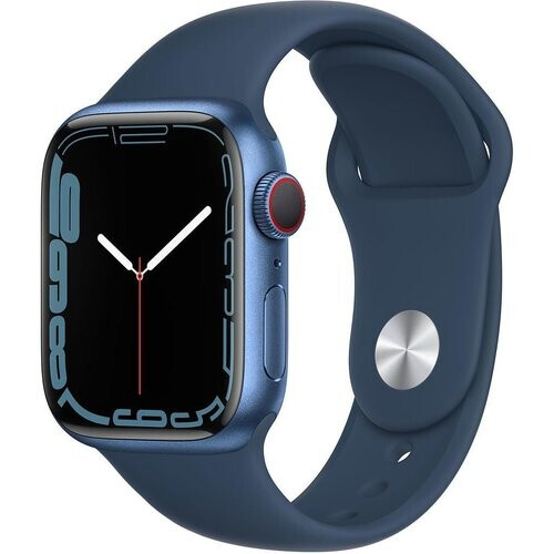 Refurbished Apple Watch Series 7 (2021) GPS + Cellular 45 mm - Aluminium Blauw - Sportbandje Blauw Tweedehands