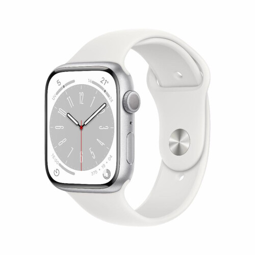 Refurbished Apple Watch Series 8 GPS 45 mm Aluminium Zilver Als nieuw Tweedehands