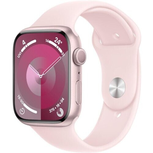 Refurbished Apple Watch Series 9 (2023) GPS 41 mm - Aluminium Roze - Sportbandje Roze Tweedehands