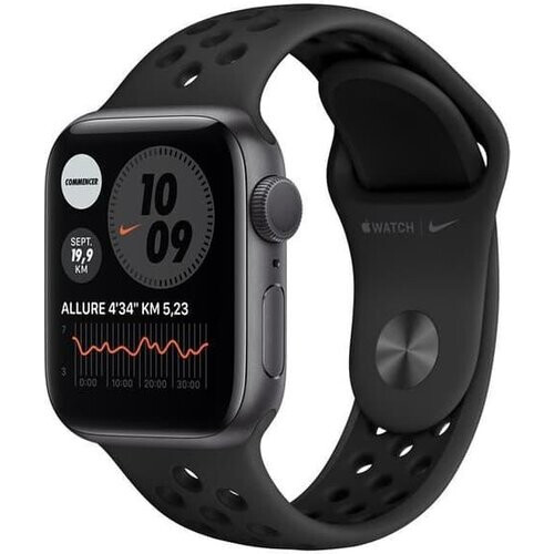 Refurbished Apple Watch (Series SE 1) 2020 GPS 40 mm - Aluminium Spacegrijs - Sportbandje van Nike Zwart Tweedehands