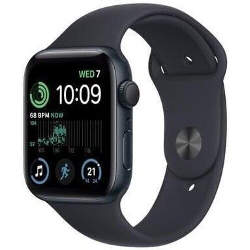 Refurbished Apple Watch Series SE 2 (2022) GPS 40 mm - Aluminium Midnight - Sportbandje Zwart Tweedehands