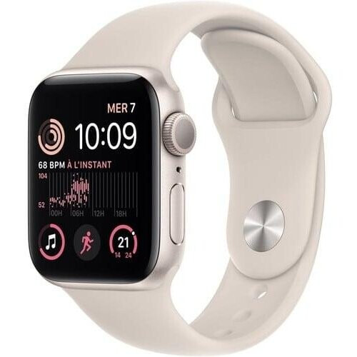 Refurbished Apple Watch Series SE 2 (2022) GPS + Cellular 40 mm - Aluminium Sterrenlicht - Sportbandje Sterrenlicht Tweedehands