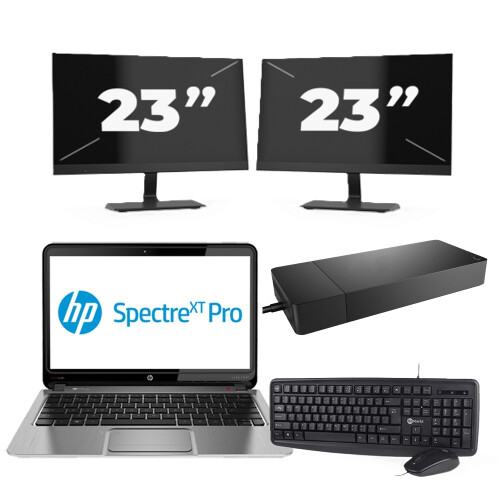 Refurbished Chuwi CoreBook Pro - Intel Core i3-6e Generatie - 13 inch - 8GB RAM - 256GB SSD - Windows 11 Home + 2x 23 inch Monitor Tweedehands