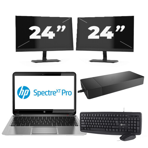 Refurbished Chuwi CoreBook Pro - Intel Core i3-6e Generatie - 13 inch - 8GB RAM - 256GB SSD - Windows 11 Home + 2x 24 inch Monitor Tweedehands