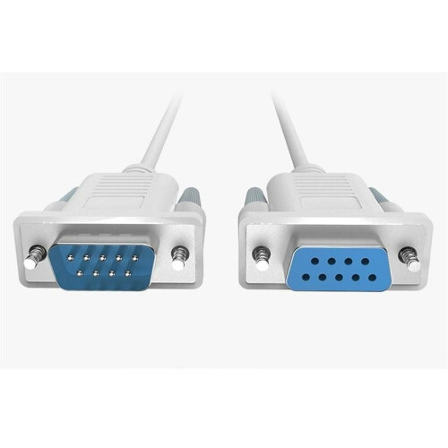 Refurbished DB9 Male to Female Null Modem Cable,3m White