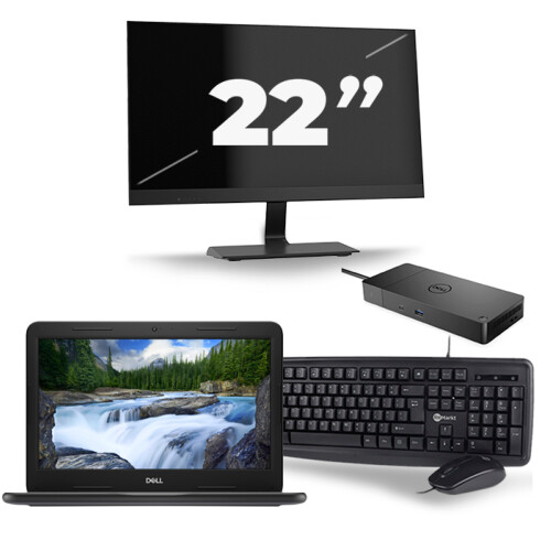 Refurbished Dell Latitude 3300 - Intel Core i3-7e Generatie - 13 inch - 8GB RAM - 256GB SSD - Windows 11 + 1x 22 inch Monitor Tweedehands