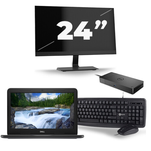 Refurbished Dell Latitude 3300 - Intel Core i3-7e Generatie - 13 inch - 8GB RAM - 256GB SSD - Windows 11 + 1x 24 inch Monitor Tweedehands