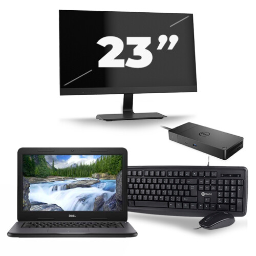 Refurbished Dell Latitude 3310 - Intel Core i3-8e Generatie - 13 inch - 8GB RAM - 256GB SSD - Windows 11 + 1x 23 inch Monitor Tweedehands