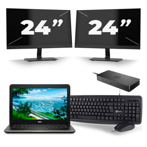 Refurbished Dell Latitude 3380 - Intel Core i3-6e Generatie - 13 inch - 8GB RAM - 256GB SSD - Windows 11 + 2x 24 inch Monitor Tweedehands