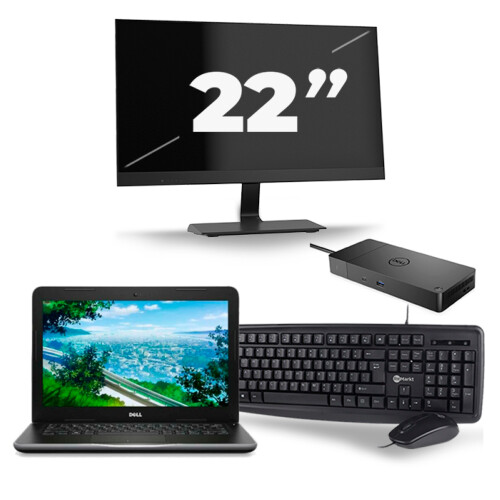 Refurbished Dell Latitude 3380 - Intel Core i3-6e Generatie - 13 inch - 8GB RAM - 256GB SSD - Windows 11 + 1x 22 inch Monitor Tweedehands