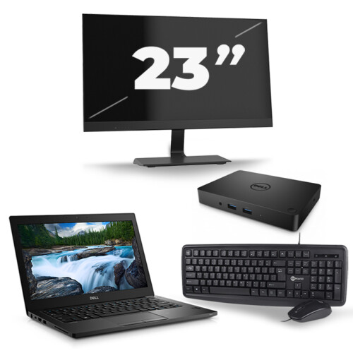 Refurbished Dell Latitude 3400 - Intel Core i5-8e Generatie - 14 inch - 16GB RAM - 256GB SSD - Windows 11 + 1x 23 inch Monitor