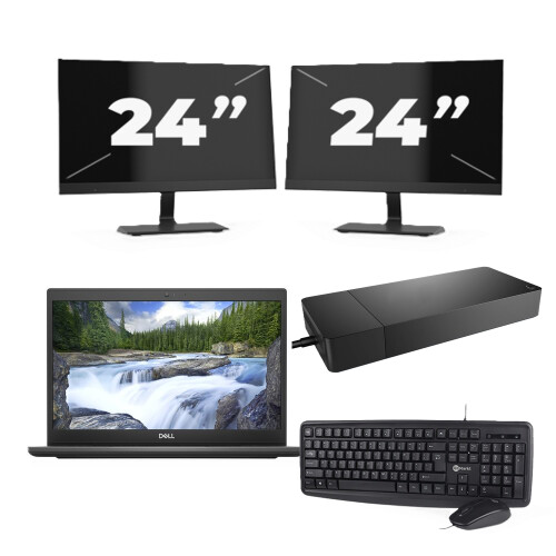 Refurbished Dell Latitude 3420 - Intel Core i3-11e Generatie - 14 inch - 8GB RAM - 256GB SSD - Windows 11 Home + 2x 24 inch Monitor Tweedehands