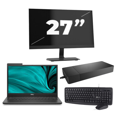 Refurbished Dell Latitude 3430 - Intel Core i3-12e Generatie - 14 inch - 8GB RAM - 256GB SSD - Windows 11 Home + 1x 27 inch Monitor Tweedehands
