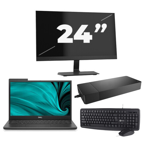 Refurbished Dell Latitude 3430 - Intel Core i3-12e Generatie - 14 inch - 8GB RAM - 256GB SSD - Windows 11 Home + 1x 24 inch Monitor Tweedehands