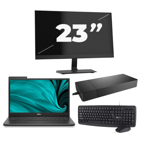 Refurbished Dell Latitude 3430 - Intel Core i3-12e Generatie - 14 inch - 8GB RAM - 256GB SSD - Windows 11 Home + 1x 23 inch Monitor Tweedehands