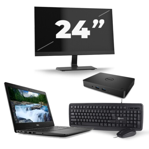 Refurbished Dell Latitude 3490 - Intel Core i3-8e Generatie - 14 inch - 8GB RAM - 256GB SSD - Windows 11 + 1x 24 inch Monitor Tweedehands