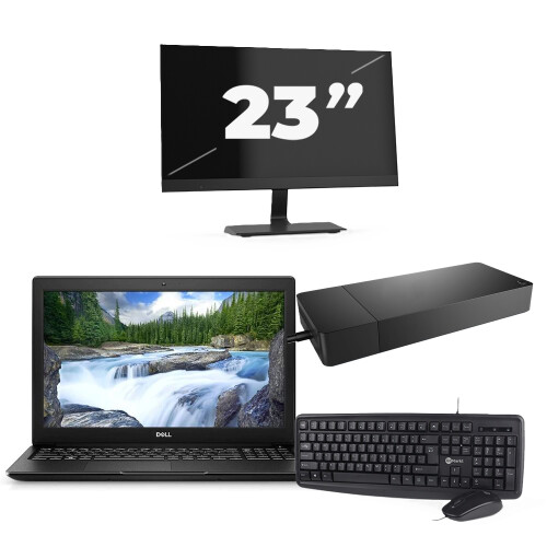 Refurbished Dell Latitude 3500 - Intel Core i5-8e Generatie - 15 inch - 8GB RAM - 256GB SSD - Windows 11 Home + 1x 23 inch Monitor Tweedehands